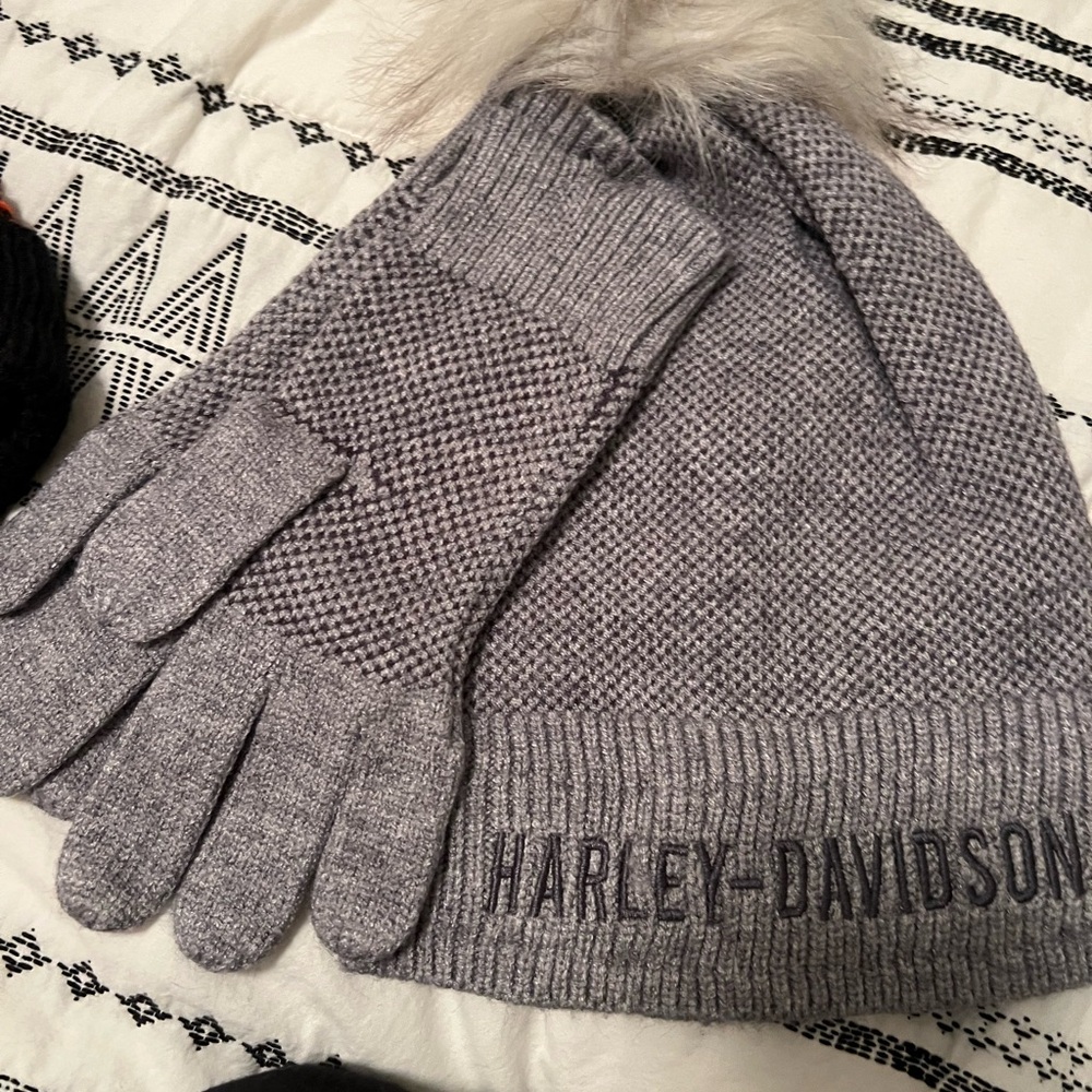 Harley-Davidson Gray Knit Gloves